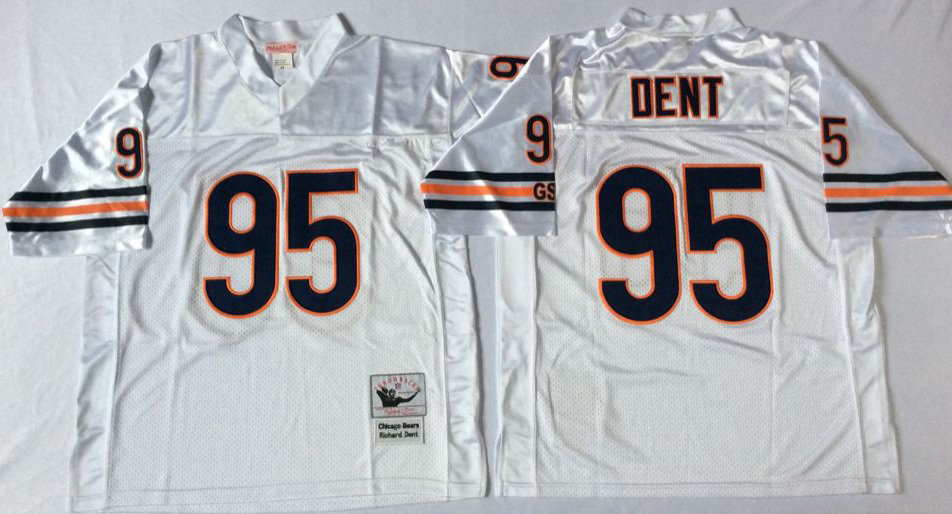 Men NFL Chicago Bears #95 Dent white Mitchell Ness jerseys->arizona cardinals->NFL Jersey